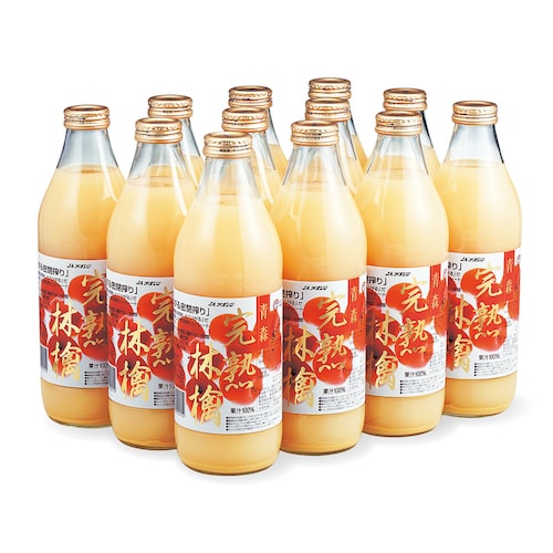 完熟りんごジュースつがる 1L×12本