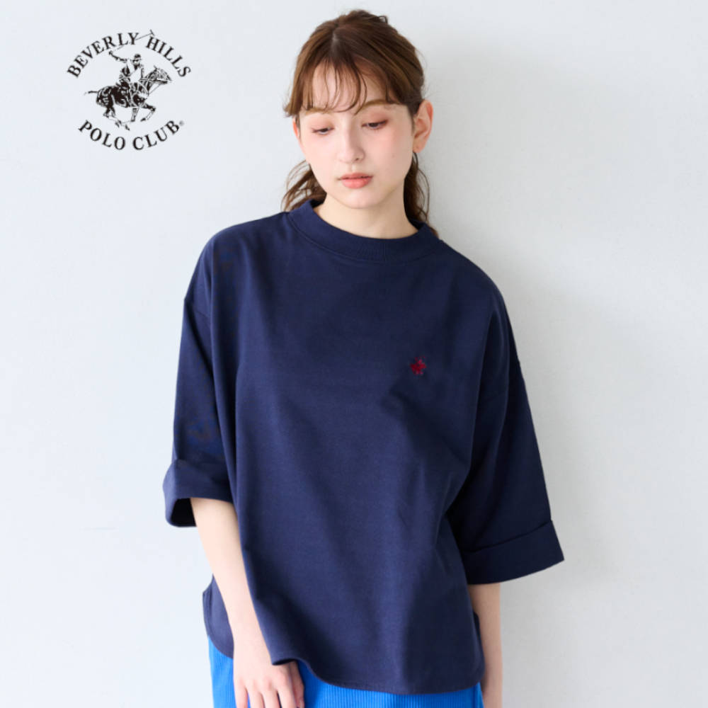 【ビバリーヒルズポロクラブ/BEVERLY HILLS POLO CLUB】ミニ裏毛ロールアップワイドTシャツ