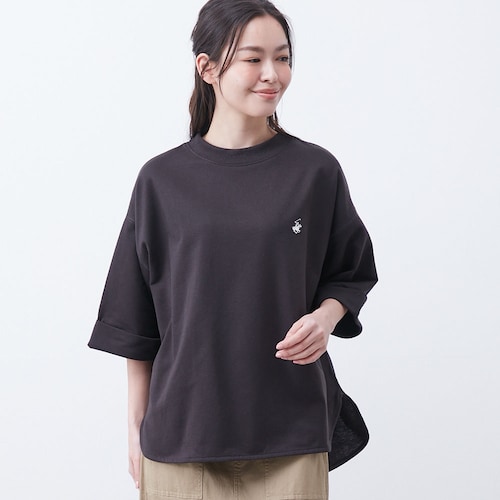 ミニ裏毛ロールアップワイドTシャツ