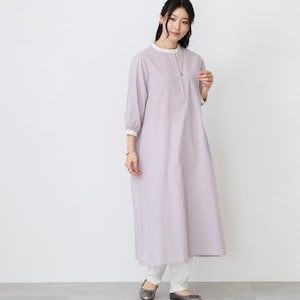 【ベルメゾン】クレリック7分袖ワンピース