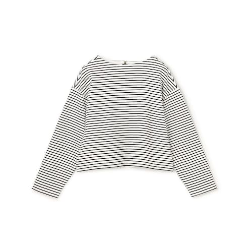 【UNFILO／アンフィーロ】ドライタッチリブ バックZIPボーダートップス