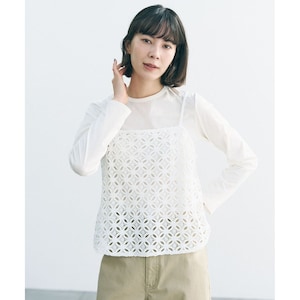 【オンワード樫山】【UNFILO/アンフィーロ】ラッセルレース キャミレイヤード Tシャツ