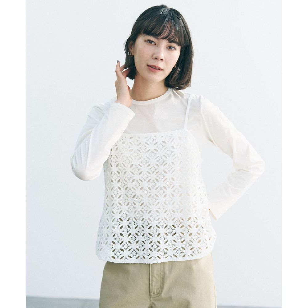 【オンワード樫山】【UNFILO/アンフィーロ】ラッセルレース キャミレイヤード Tシャツ