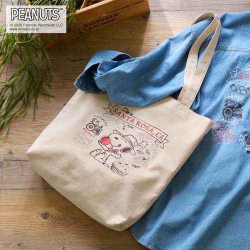 キャンバス刺繍トートバッグ「スヌーピー」