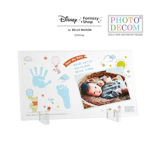 【名入れ対応】 ディズニー フォトデコム・クリアガラス手形足形メモリアルお仕立券（選べるキャラクター）
