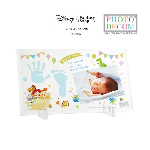 【名入れ対応】 ディズニー フォトデコム・クリアガラス手形足形メモリアルお仕立券（選べるキャラクター）