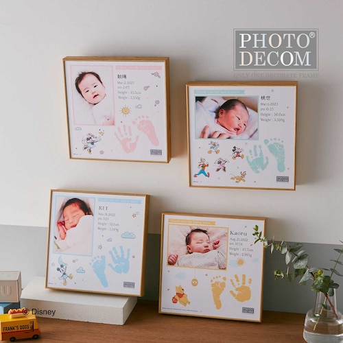 【名入れ対応】 キャンバスフレーム手形足形メモリアル お仕立券（選べるキャラクター）