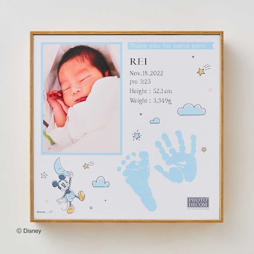 【名入れ対応】 キャンバスフレーム手形足形メモリアル お仕立券（選べるキャラクター）