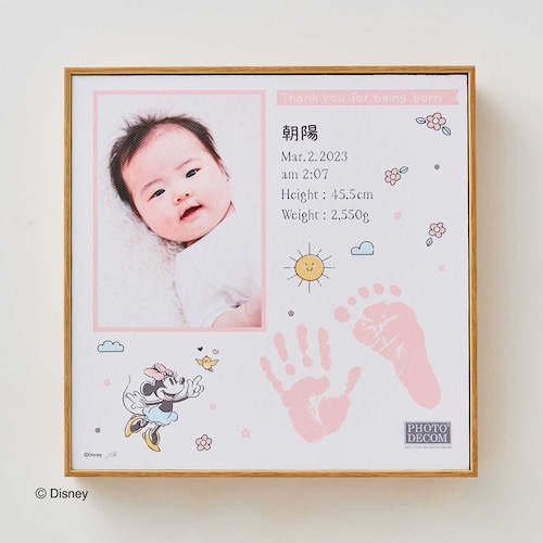 【名入れ対応】 キャンバスフレーム手形足形メモリアル お仕立券（選べるキャラクター）