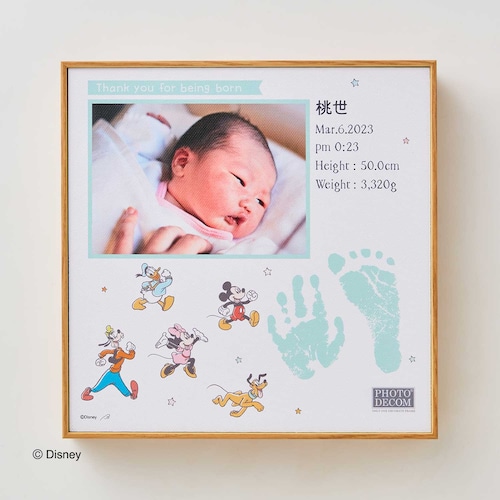 【名入れ対応】 キャンバスフレーム手形足形メモリアル お仕立券（選べるキャラクター）