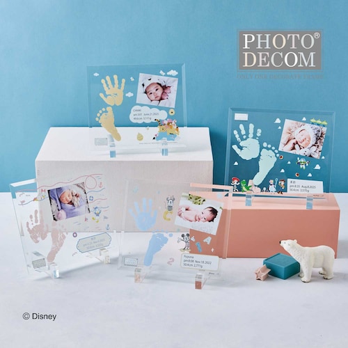 【名入れ対応】 クリアガラス手形足形メモリアル お仕立券（選べるキャラクター）