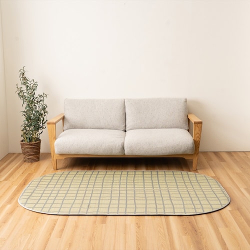 チェック柄のい草ラグ