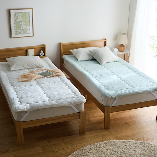 なめらかな肌触りが心地良い冷感くしゅくしゅ敷きパッド＜シングル＞