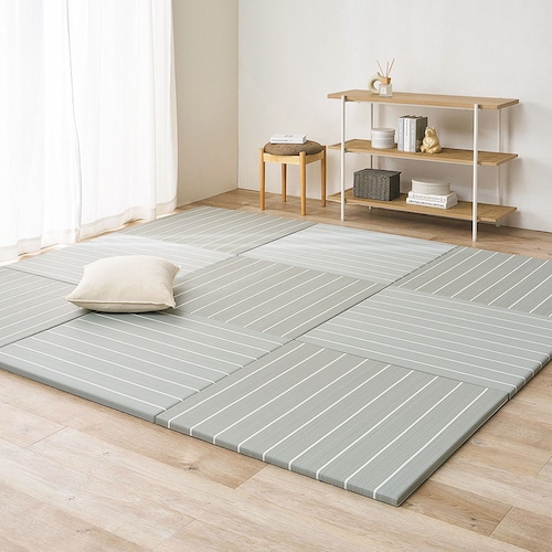 ナチュラルカラーのストライプデザインの置き畳