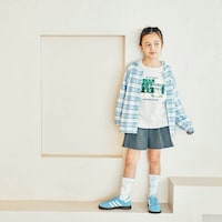 ブルーチェック／モデル身長125cm・130サイズ