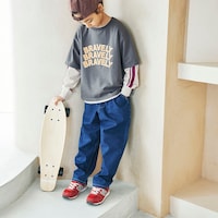 チャコール×サンドベージュ／モデル身長129cm・130サイズ