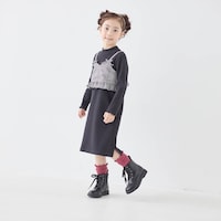 グレンチェック×ブラック／モデル身長110.5cm・110サイズ