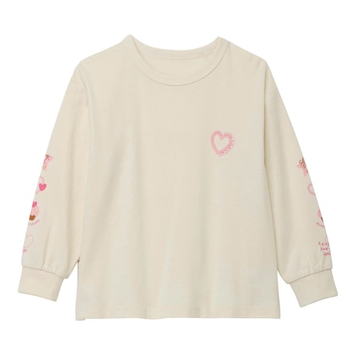 かわいいモチーフ袖プリントＴシャツ 【子供服 長袖】
