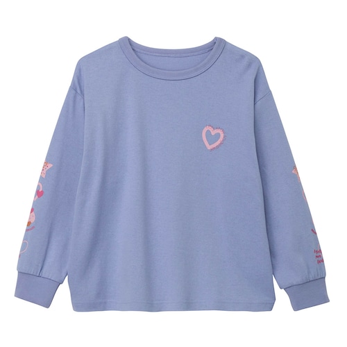 かわいいモチーフ袖プリントＴシャツ 【子供服 長袖】