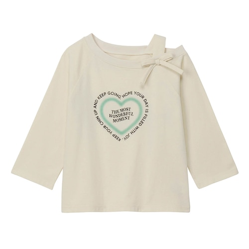 ワンショルリボン七分袖Ｔシャツ 【子供服】