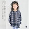リンクコーデできるノーカラーチェック裏毛ジャケット 【子供服 きょうだいリンク】