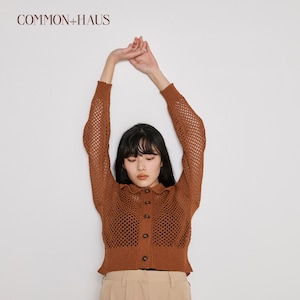 【COMMON+HAUS】【返品送料無料】 ※アイレットメッシュニットカーディガン
