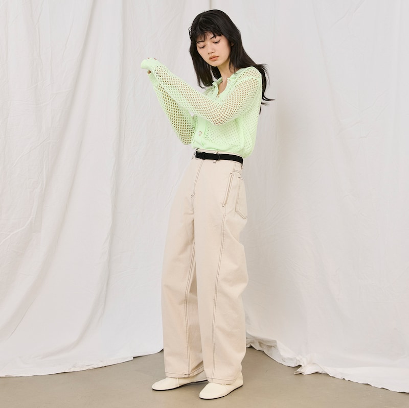 軽やかな編み地で、快適な着心地