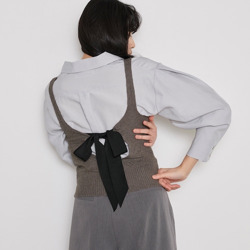 【返品送料無料】 ※オープンバック ニットビスチェ