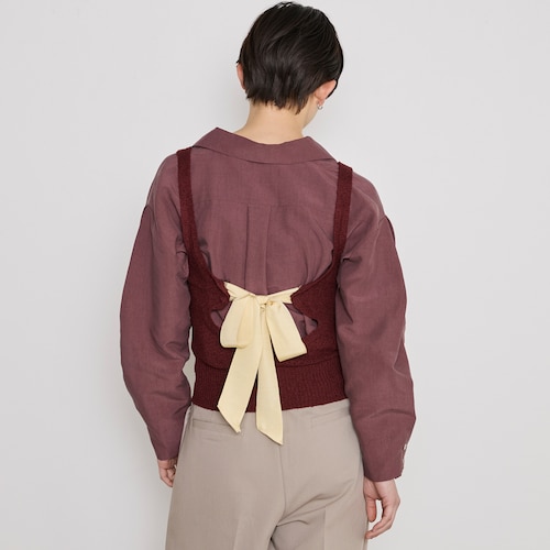 【返品送料無料】 ※オープンバック ニットビスチェ