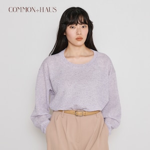 【COMMON+HAUS】麻混シアークルーネックニット
