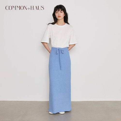 テクスチャ―マキシニットスカート