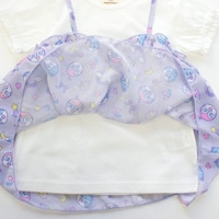 Tシャツにシフォンキャミをレイヤード