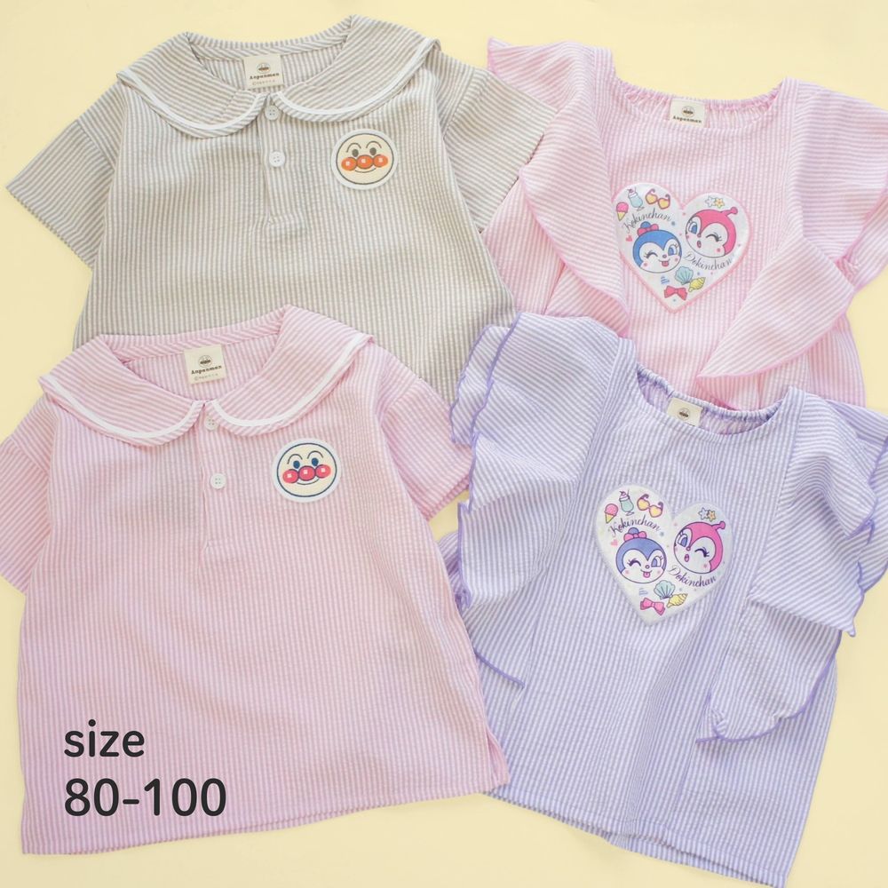 【アンパンマン】アンパンマン 選べるデザイン!薄くて軽いサッカー素材半袖Tシャツ