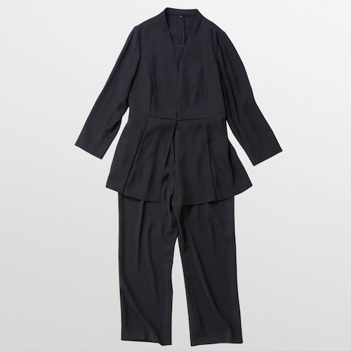 ロングジャケット＆パンツスーツ【大きいサイズ】 【喪服・礼服】