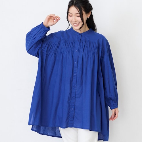 シャーリングチュニックワンピース