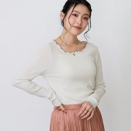 ラメ混メロウプルオーバー