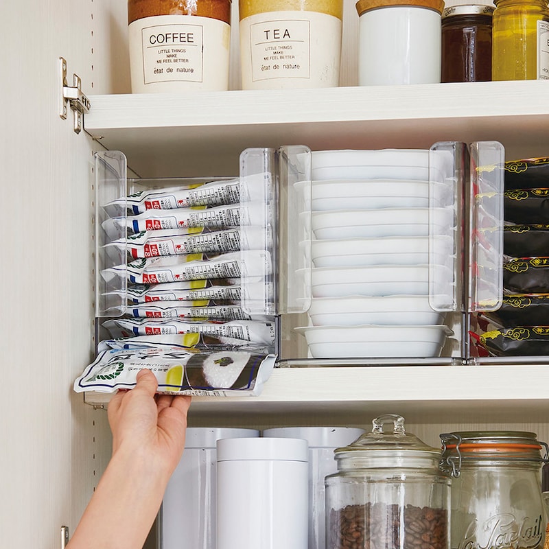 高い棚でも下から取り出せるので便利