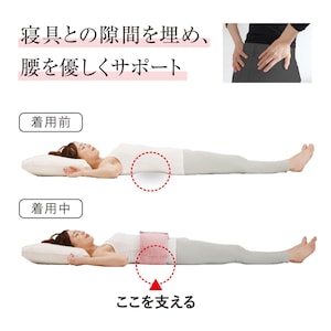 寝具とのすき間を埋め、腰をやさしくサポート