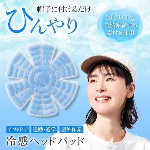 冷感ヘッドパッド 帽子に入れるだけで頭ひんやり PCM素材 【繰り返し使える】