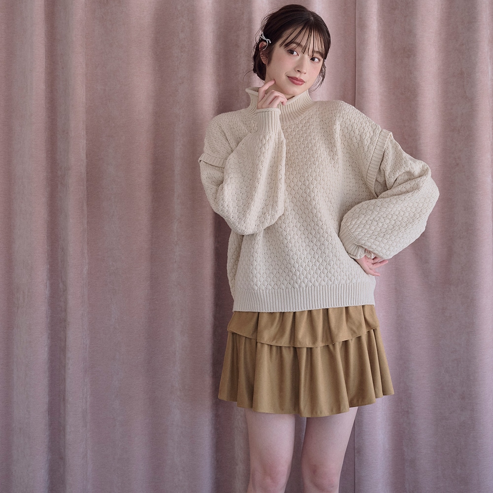 ベージュ／モデル身長166cm・サイズJ-M