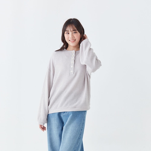 ニット風シアーヘンリーネックプルオーバー 【ジュニア】