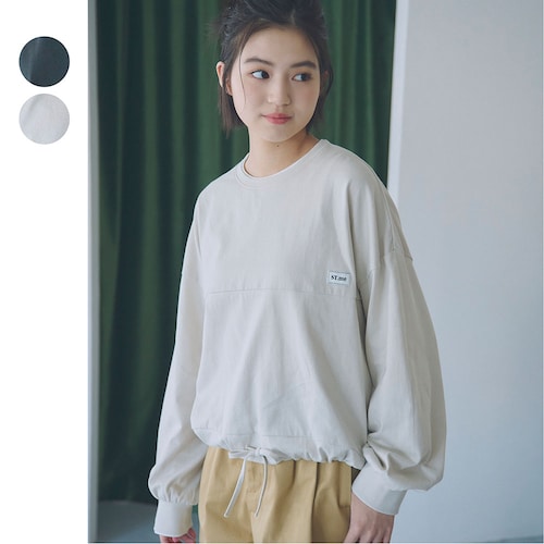 レイヤード風裾ドロストタフ綿素材長袖Ｔシャツ 【ジュニア】