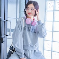 杢グレー／モデル身長158cm・サイズJ-M