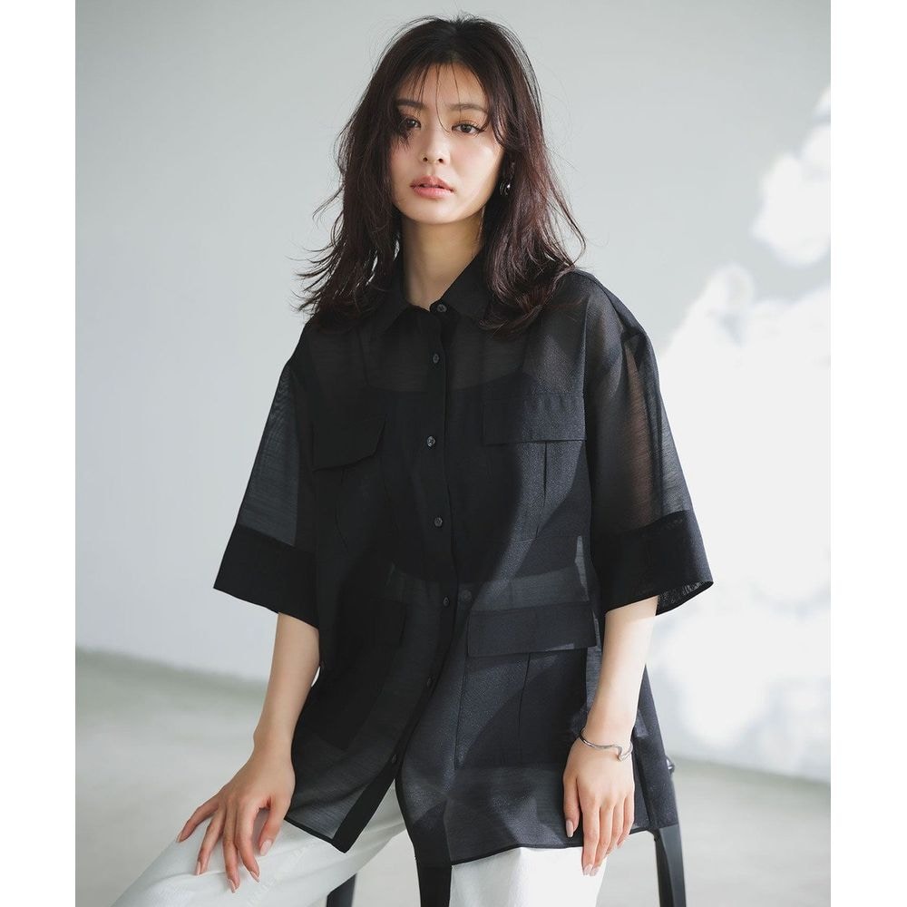 【オンワード樫山】【UNFILO/アンフィーロ】シアー サファリシャツ