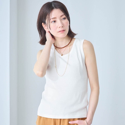 刺繍入りタンクトップ【乾燥機OK】