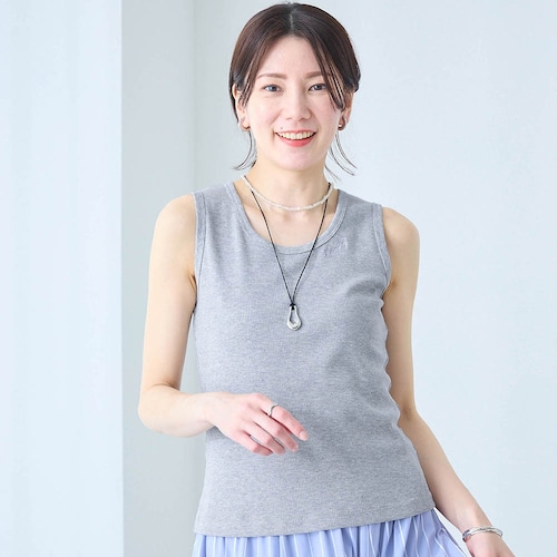 刺繍入りタンクトップ【乾燥機OK】