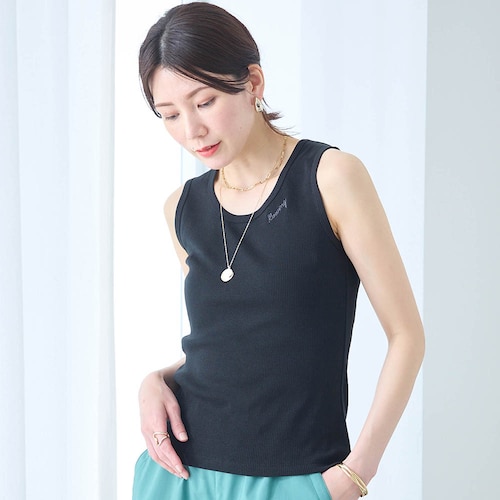 刺繍入りタンクトップ【乾燥機OK】