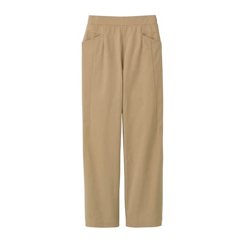 麻混ストレッチワイドパンツ
