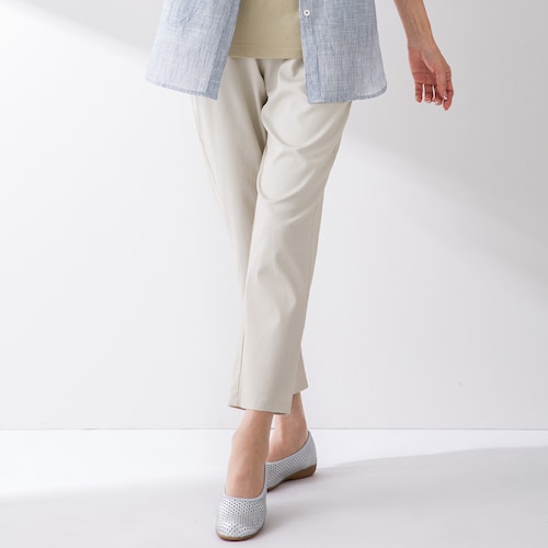 涼やかメッシュ調クロップドパンツ