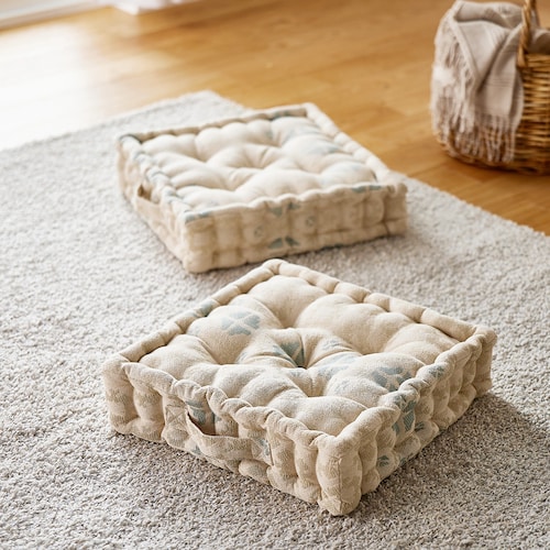 インド綿のボックスクッション２個セット